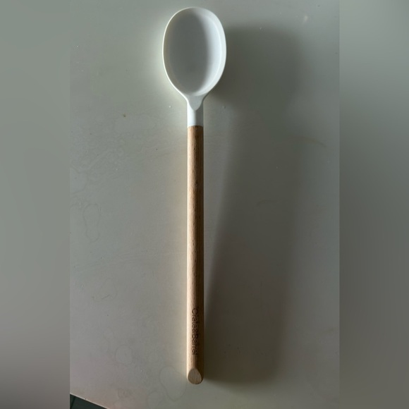 Crate & Barrel White Silicone and Wood Spoon - Picture 2 of 3